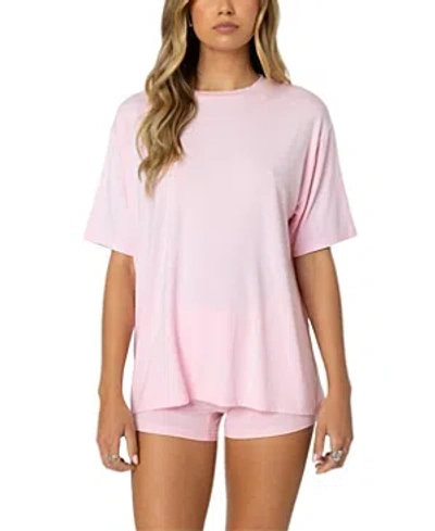 Edikted Bf Oversized Tee In Pink