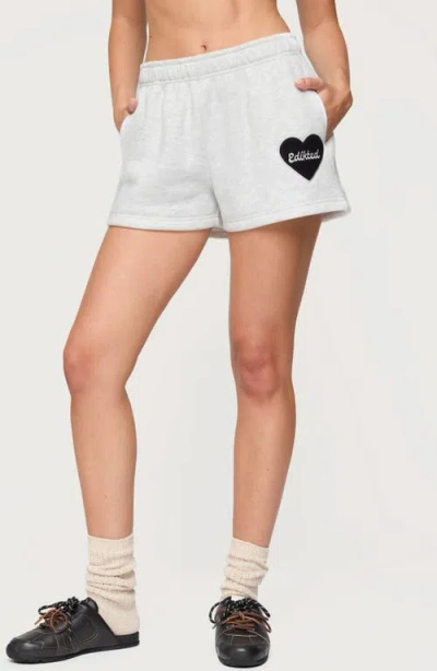 Edikted Big Love Sweat Shorts In Gray