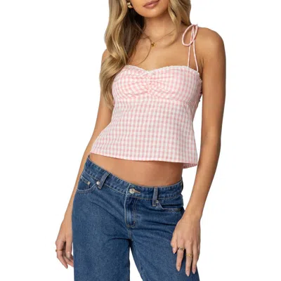 Edikted Billie Gingham Tie Back Camisole