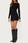 Edikted Billy Cutout Long Sleeve Body-con Minidress In Black