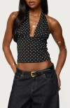 Edikted Blaire Polka Dot Halter Top In Multi