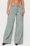 Edikted Blaze Distressed Low Rise Light Rinse Wash Jeans