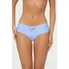 Edikted Blonca Stripe Boyshort Bikini Bottoms In Blue