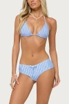 Edikted Blonca Stripe Triangle Bikini Top In Blue