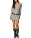 Edikted Boat Neck Long Sleeve Minidress In Cream
