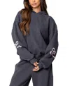 Edikted Bonney Bow Oversize Hoodie In Dark Gray