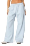 Edikted Bonney Bow Wide Leg Sweatpants In Blue