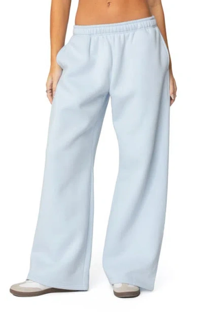 Edikted Bonney Bow Wide Leg Sweatpants In Blue