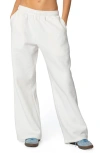 Edikted Bonney Bow Wide Leg Sweatpants In Cream
