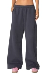 Edikted Bonney Bow Wide Leg Sweatpants In Dark-gray