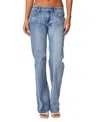 Edikted Low Rise Bootcut Jeans In Blue Washed