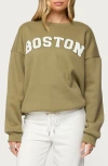 Edikted Boston Girl Sweatshirt In Green
