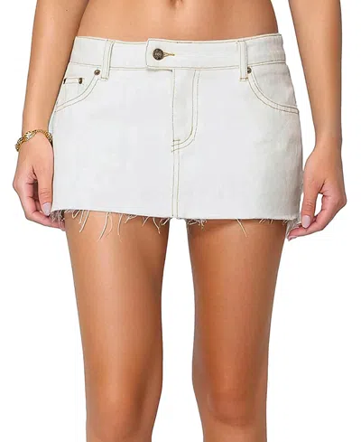 Edikted Bow Denim Mini Skort In White