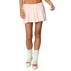 Edikted Bow Embellished Low Rise Pleated Sweater Skirt In Light-pink