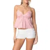 Edikted Bow Frill Babydoll Top In Light-pink