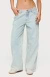 Edikted Ace Relaxed Low Rise Straight Leg Jeans In Multi