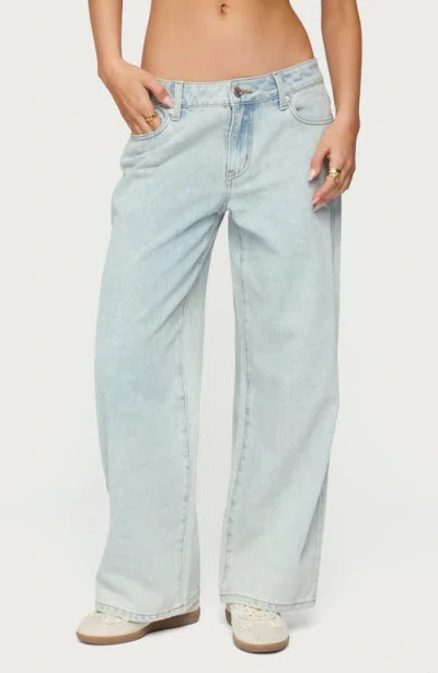 Edikted Bow Pocket Low Rise Wide Leg Jeans In Multi