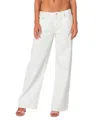 Edikted Bow Pocket Straight Leg Jeans In White