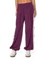 Edikted Bow Stripe Nylon Track Pants In Purple