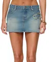Edikted Bowiee Denim Mini Skirt In Blue