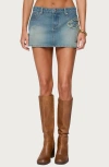 Edikted Bowiee Denim Mini Skirt