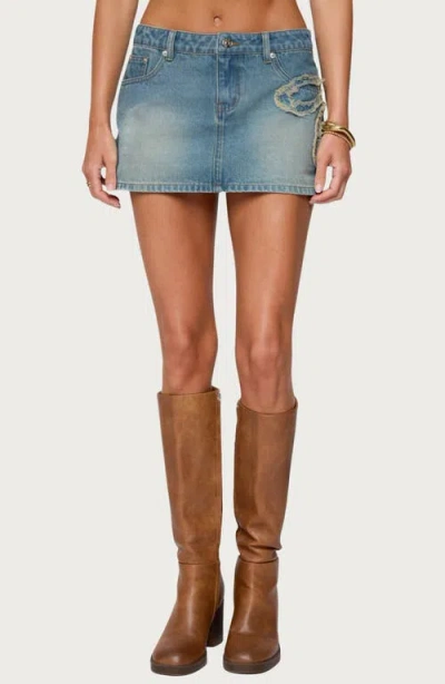 EDIKTED EDIKTED BOWIEE DENIM MINISKIRT
