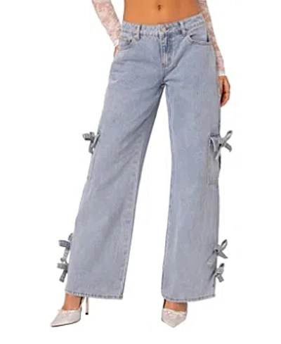 EDIKTED BOWS 4 DAYS LOW RISE BAGGY JEANS