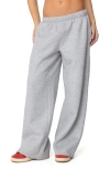 Edikted Boys Cry Wide Leg Sweatpants In Gray-melange