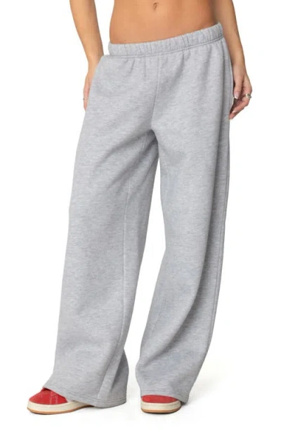 Edikted Boys Cry Wide Leg Sweatpants In Gray-melange