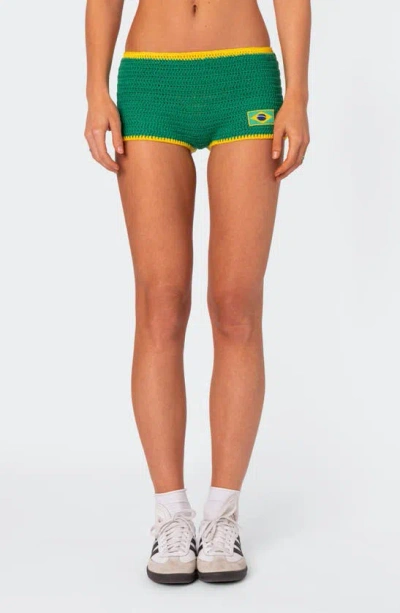 EDIKTED BRASIL KNIT COVER-UP SHORTS