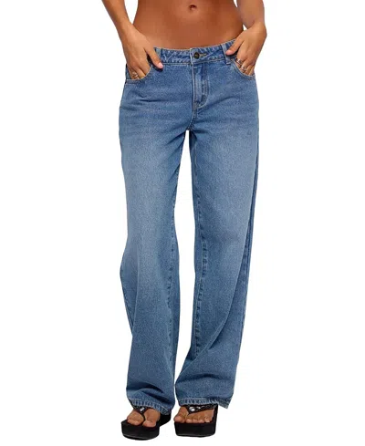 Edikted Breslin Low Rise Straight Leg Jeans In Multi