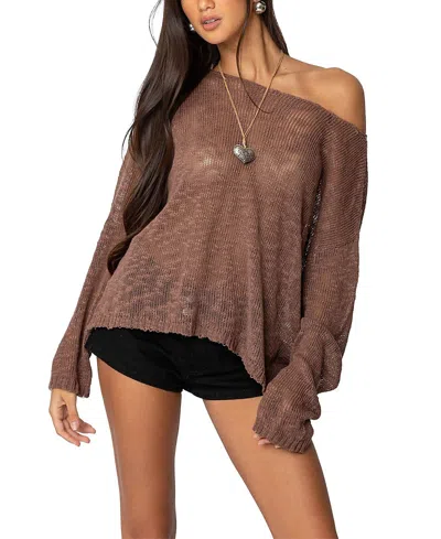 EDIKTED BRI OVERSIZED BOAT NECK SWEATER