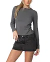 Edikted Brianna Stripe Stretch Cotton T-shirt In Gray
