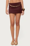 Edikted Briar Chain Belt Mini Skirt In Brown