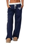 Edikted Brookie Cotton Graphic Sweatpants In Navy