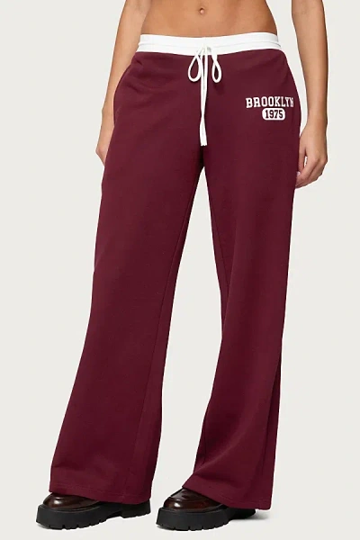 Edikted Brookie Sweatpants In Burgundy, Women's At Urban Outfitters