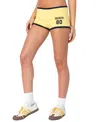 Edikted Brooklyn Contrast Micro Shorts In Yellow
