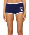 Edikted Brooklyn Contrast Low Rise Micro Shorts In Blue