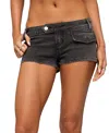 Edikted Bryan Denim Micro Shorts In Black