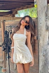 Edikted Bryn Bubble Skirt Mini Dress In Cream, Women's At Urban Outfitters