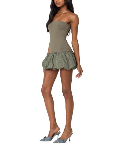 EDIKTED BUBBLE SKIRT RIBBED MINI DRESS