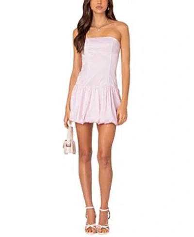 Edikted Bubble Skirt Satin Mini Dress In Light Pink