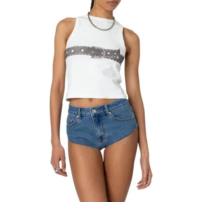 EDIKTED EDIKTED BUCKLED UP COTTON GRAPHIC CROP TANK TOP