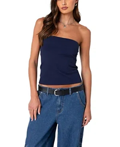 Edikted Built In Bra Tube Top In Navy