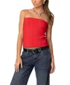 Edikted Stretch Cotton Tube Top In Red