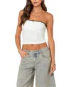 Edikted Waffle Knit Tube Top In White
