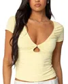 Edikted Burkley Keyhole Gathered Top In Yellow
