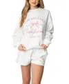 Edikted Cali Bow Graphic Sweatshirt In White