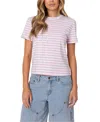 Edikted Callahan Stripe Stretch Cotton T-shirt In Light Pink
