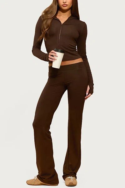 Edikted Callan Flared Pants In Brown, Women's At Urban Outfitters
